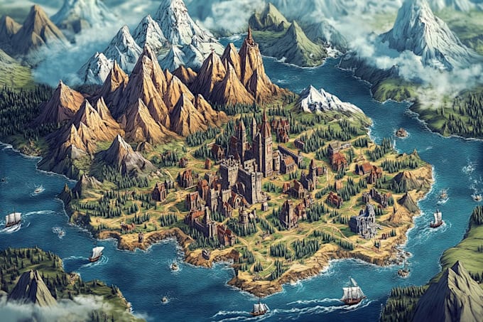 fantasy map illustration arts