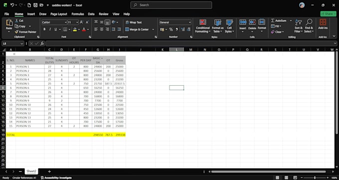 create and automate excel payroll and salary sheets