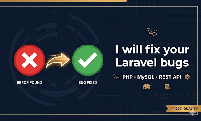 fix your laravel bugs, errors, and PHP issues fast and professionally