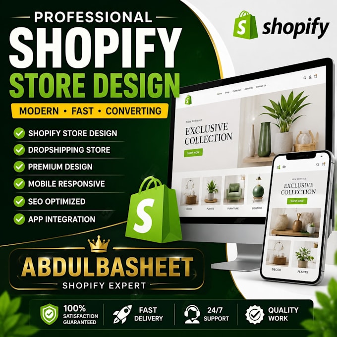 setup shopify store with premium design
