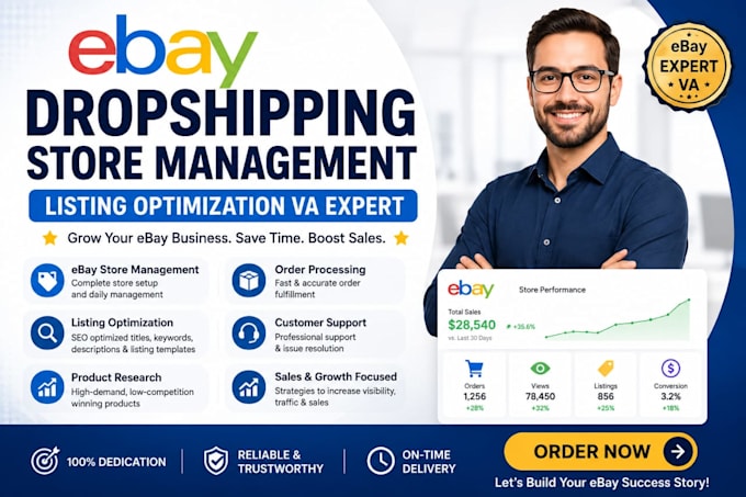 do ebay dropshipping store management listing optimization VA expert