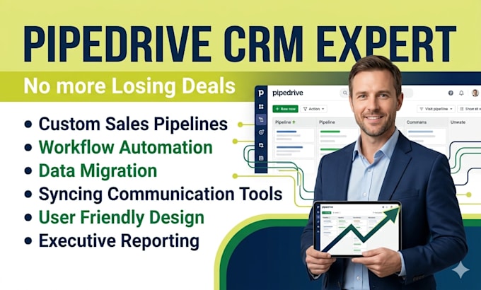 provide expert pipedrive CRM setup and custom sales pipeline design