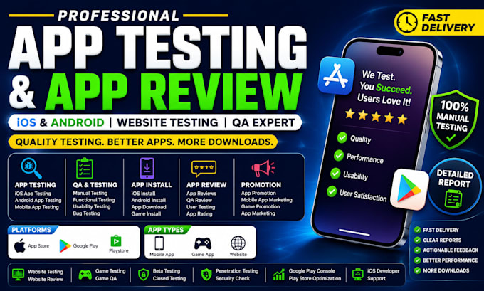 add IOS app review qa testing app testing website review android review android