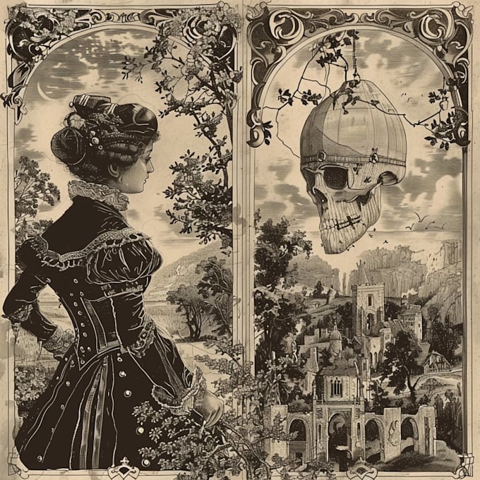 create detailed vintage engraving and etching illustration