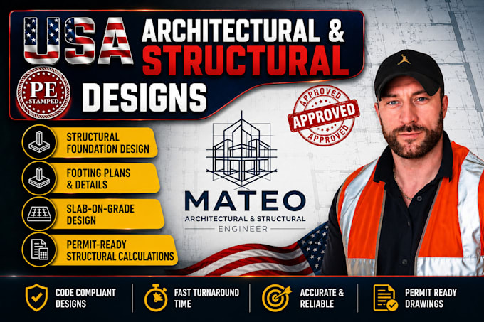 structural foundation plans and permit ready calculation