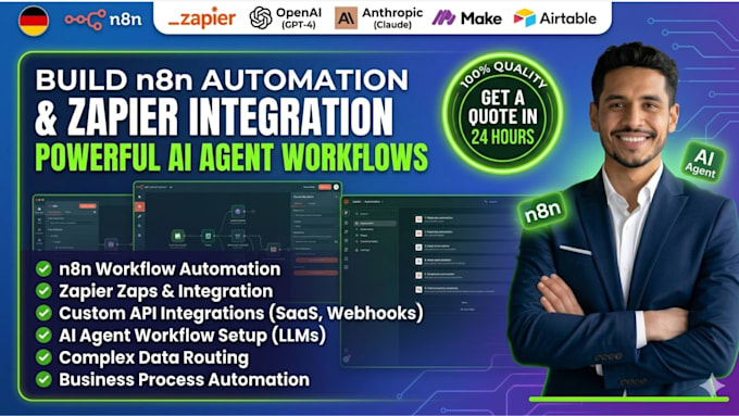 build n8n automation zapier api integration ai agent workflow automation