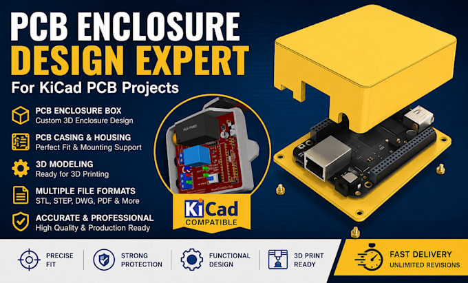 design pcb enclosure box, pcb casing and enclosure design for kicad pcb projects