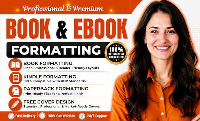 book formatting, kindle formatting, and paperback formatting for publishing