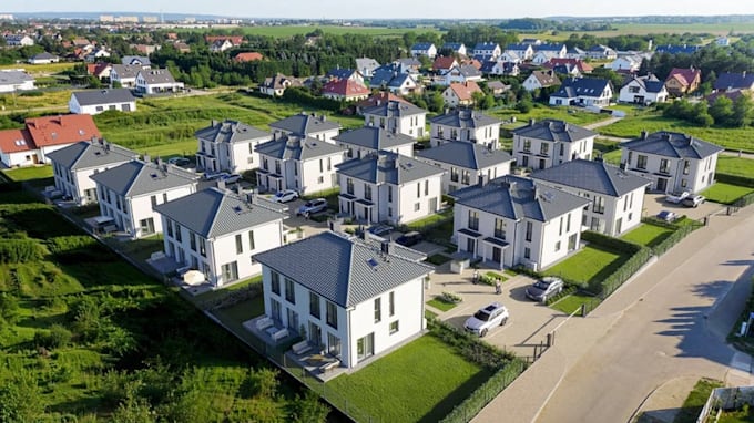 create 2d 3d residential community development, site layout, real estate render