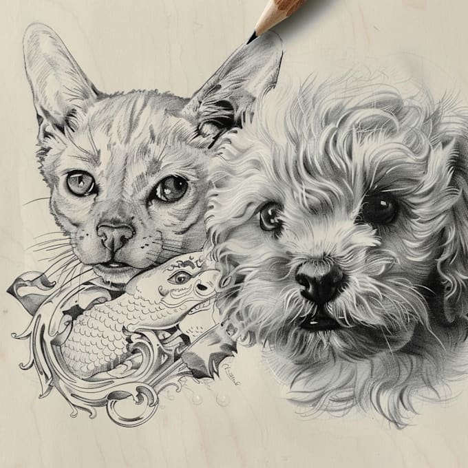 draw detailed pencil sketch illustration