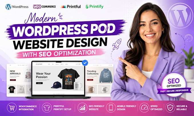design a modern wordpress pod website with SEO optimization