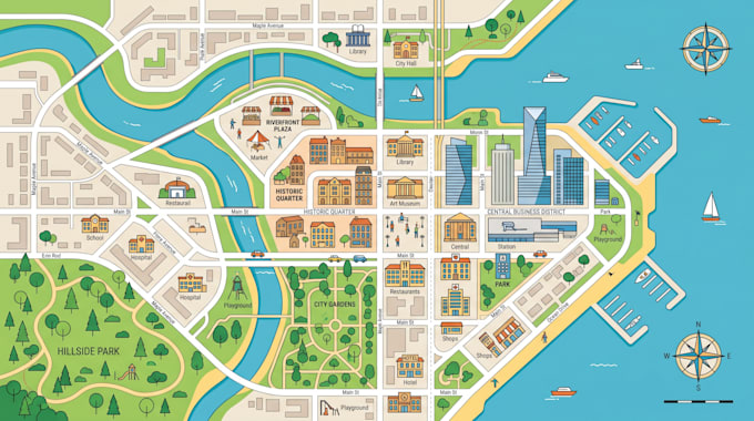 create custom svg and editable vector map design and illustration for any use
