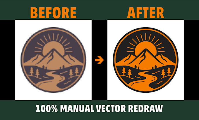 manually convert ai generated t shirt design to vector and print ready file