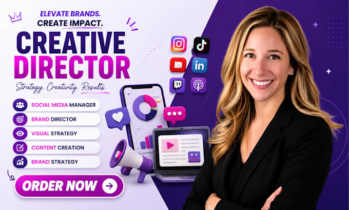 be your creative director for branding, visual strategy, content creation, brand