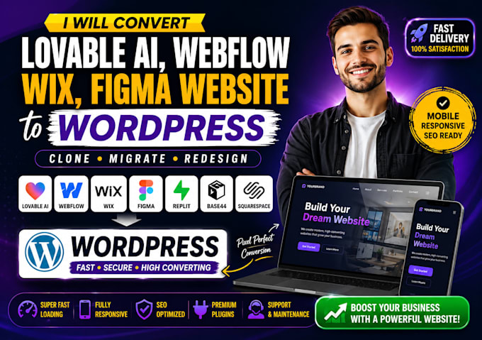 convert lovable to webflow, wix, wordpress clone lovable ai website fix lovable