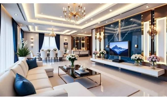 create modern 3d interior designs and realistic home layout