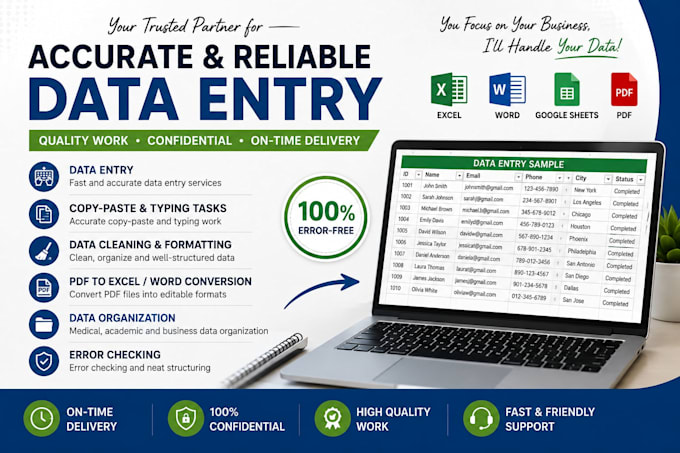 provide medical assistance, data entry, typing and virtual assistant work