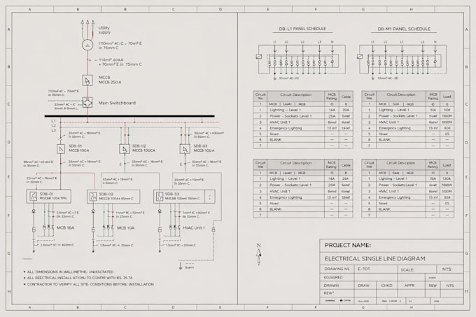 design electrical drawing, load calculation, and single line dlagram
