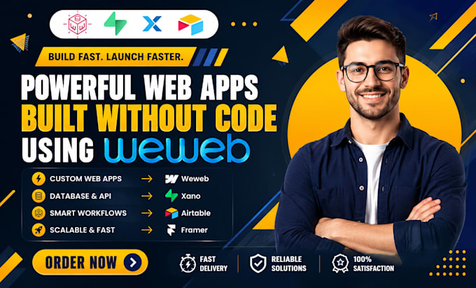 build modern mobile and web apps using flutterflow, weweb, glide, and xano