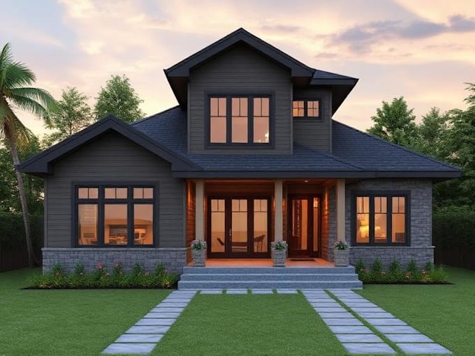 exterior home design, interior design, 3d rendering