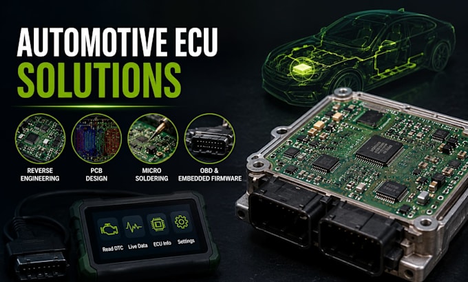 reverse engineer automotive ecu pcb design micro soldering obd embedded firmware