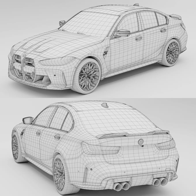 do 3d car model for printing and game