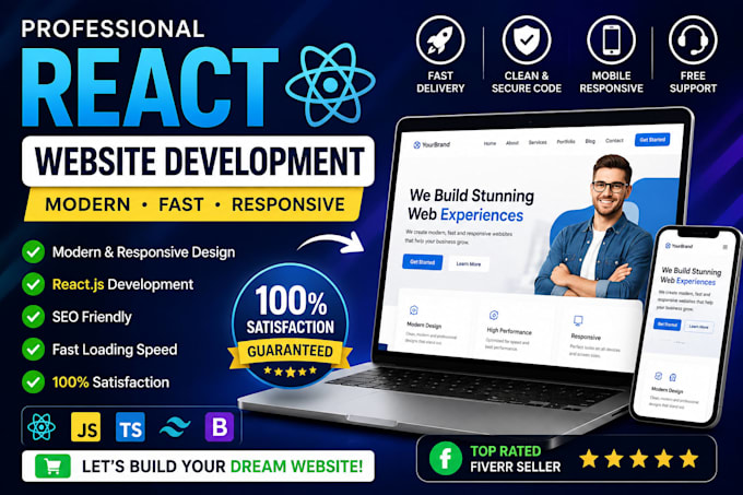 build a modern responsive react js website
