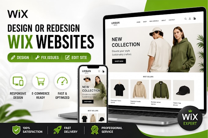 design or redesign wix websites,fix wix issue,edit site