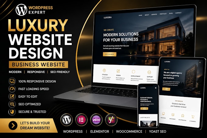 wordpress website website design website development luxury business website