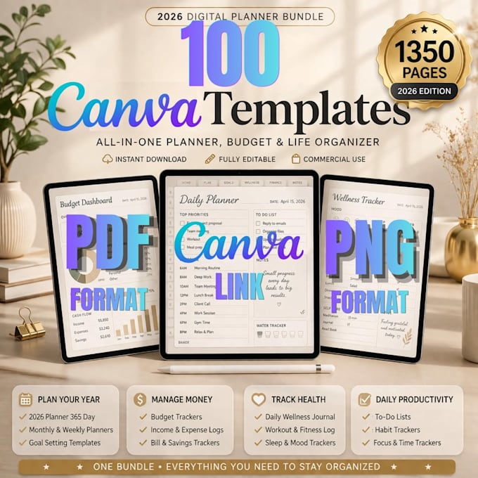 design custom canva planner, journal and printable templates