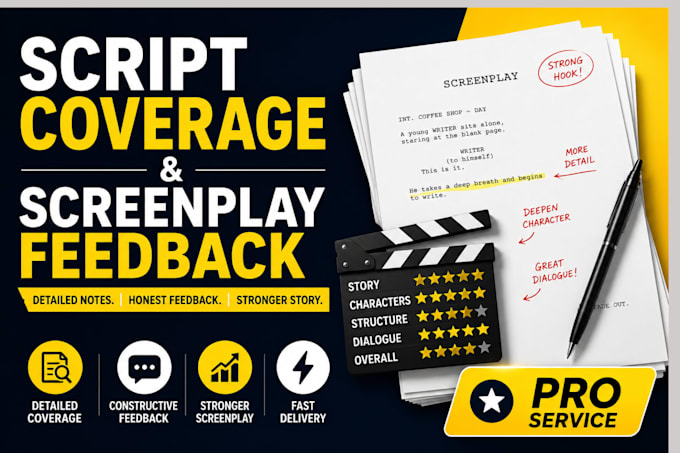 provide professional script coverage and screenplay feedback