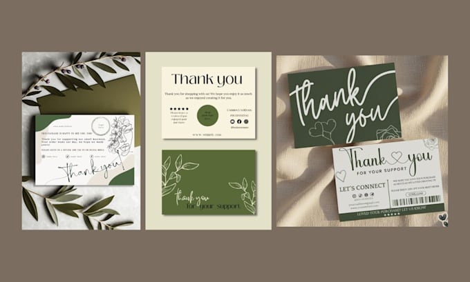design amazon thank you card, product insert, package insert