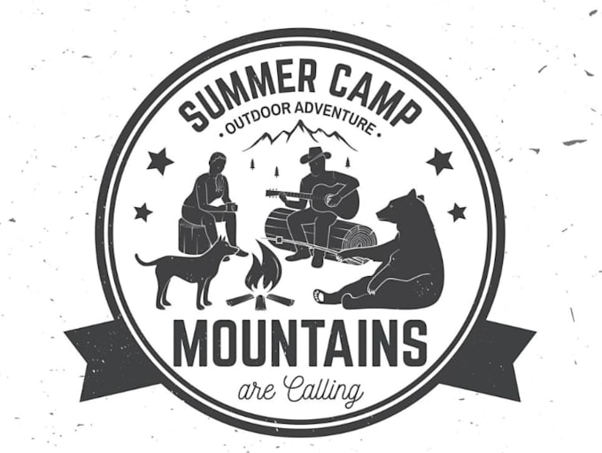 make vintage premium summer camp adventure logo design