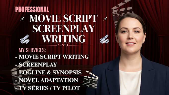 write a professional movie script, screenplay, film script, feature film script