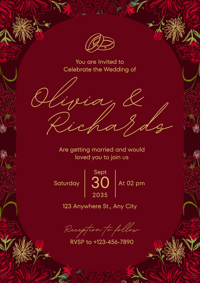 design wedding invitation card, rsvp, and save the date