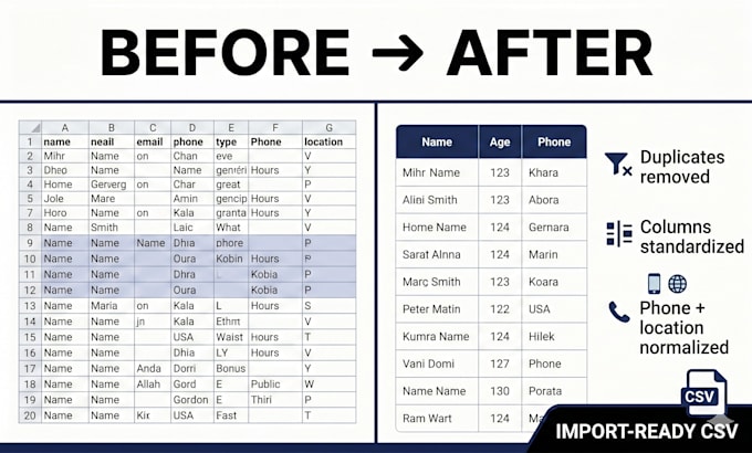 clean and format your CSV lead list for outreach