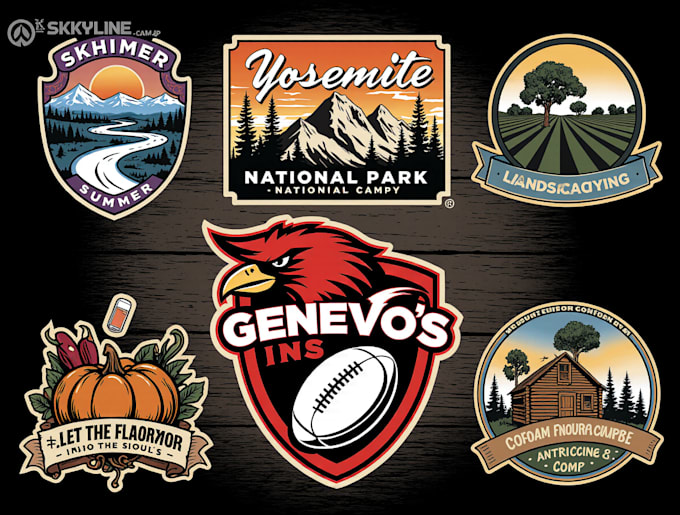 design vintage logo, badge, patch, label and sticker