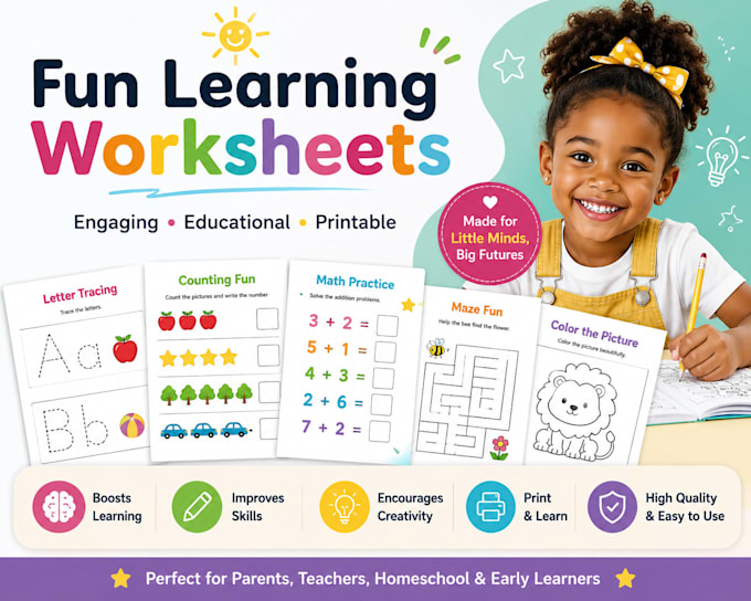 Design fun educational kids worksheets and activity books by Rest ...