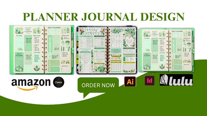 design digital planner journal, journal tracker printable journal, canva journal