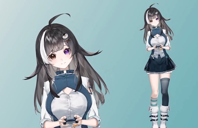 make custom live 2d vtuber model, 2d vtuber rigging, anime live 2d vtuber model