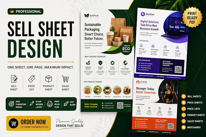 product sale sheet redesign price sheet, sell sheet price list design