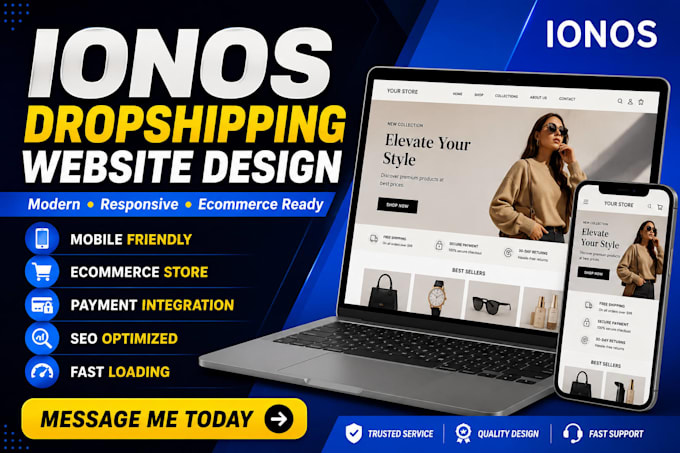 design responsive ionos ecommerce website for germany dropshipping business