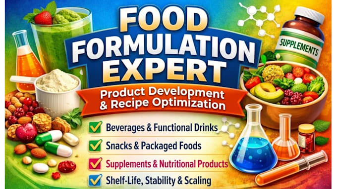 formulate food formulation, vitamin and product development formulation chemist