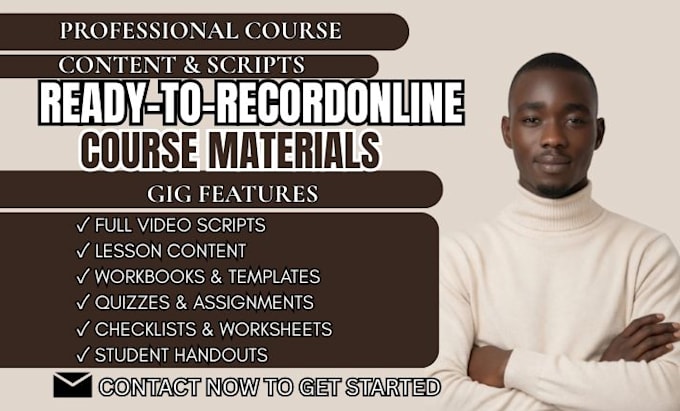 write professional online course content, scripts materials