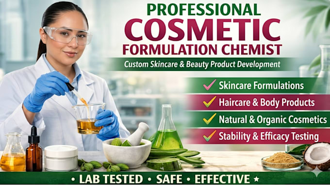 be your chemist to develop formulation for cosmetics and laundry products