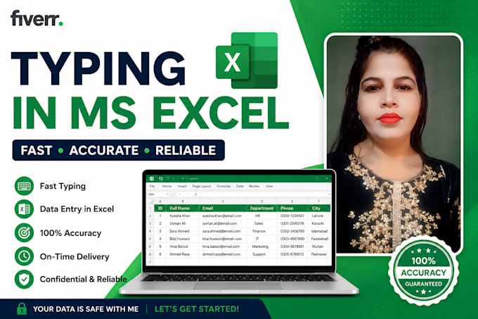 do accurate data entry, datatyping, data formatting, convert pdf or jpg to excel