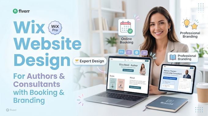 create wix website for author or consultant with booking and branding