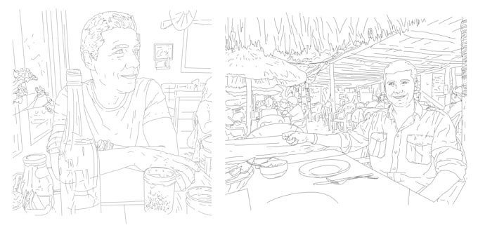 trace your photo into a coloring book page
