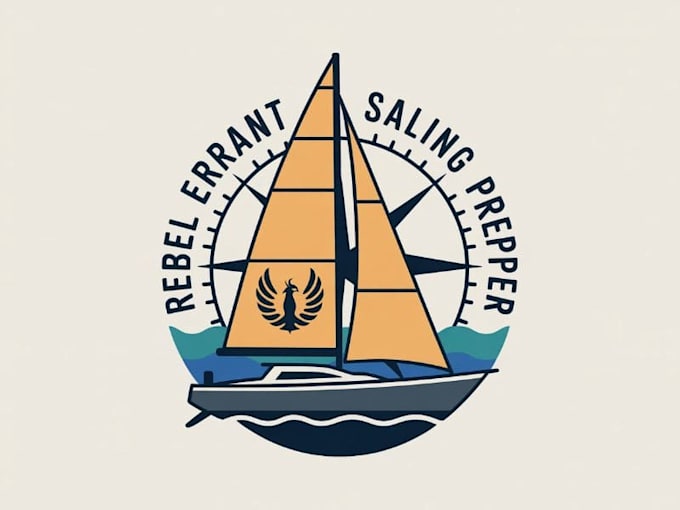 design a creative sailboat and ocean logo