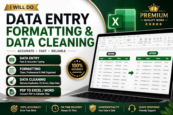 Do fast data entry, formatting and pdf to excel conversion by Jexcel ...